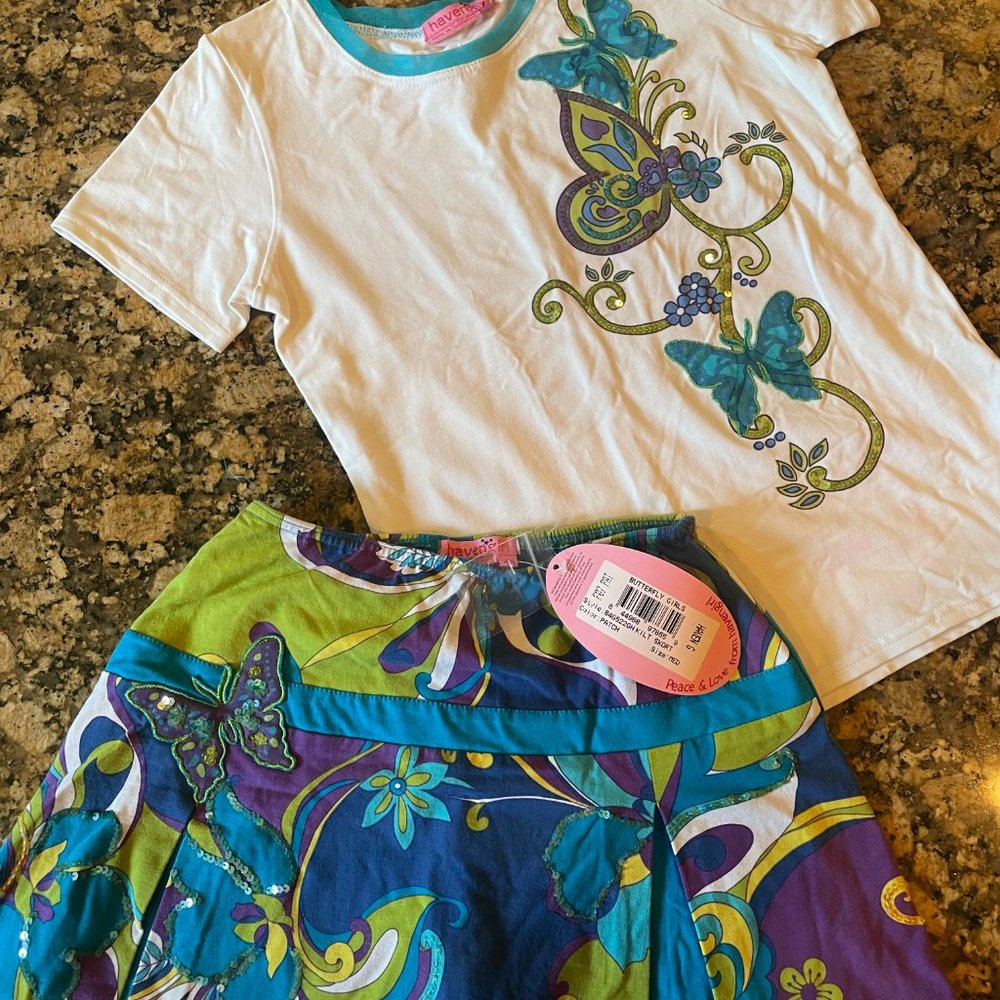 HavenGirl Butterfly Top and Skort Set